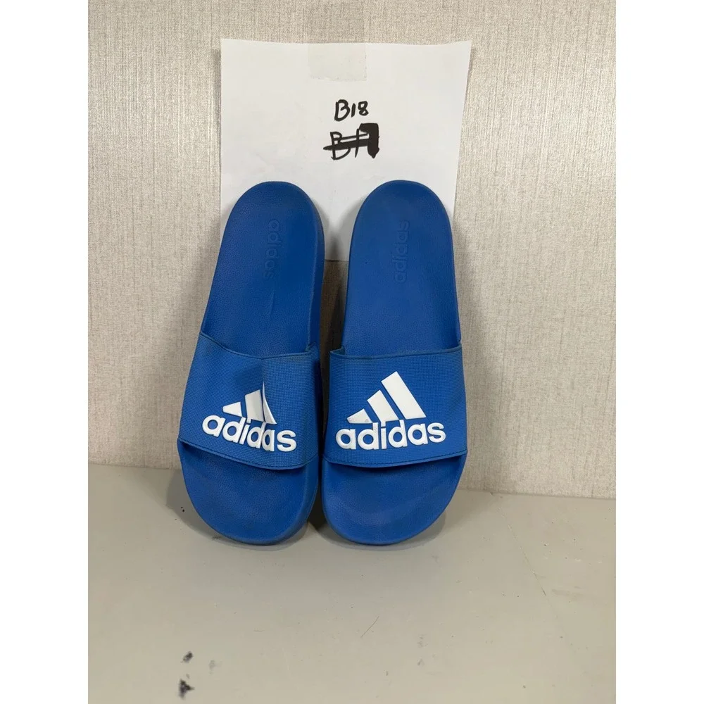 Adidas Cloudfoam Adilette Slides Blue White‎ Mens Athletic Sandals Logo B18